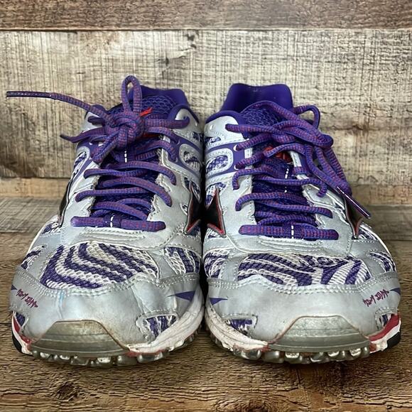 𝅺Mizuno Wave Elixir 7 Running Shoes White Anthracite Prism Violet Size 10.5 - Picture 3 of 12